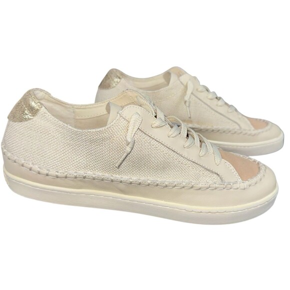 Dolce Vita Womens Size 13 Beige Mixed Media Zolen Round Toe Sneakers Shoes New - Picture 3 of 9